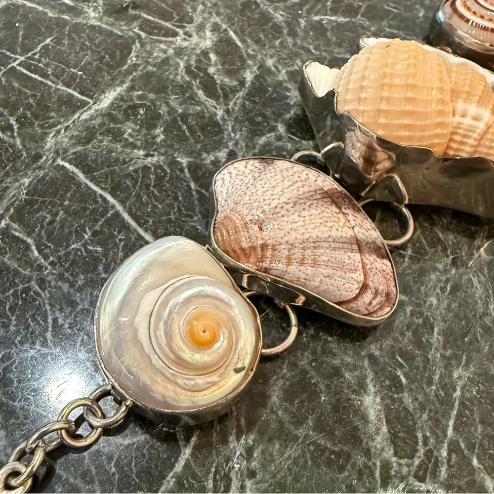 Gorgeous Charles Albert Sterling Silver Multi-Shell Bracelet - Picture 5 of 7